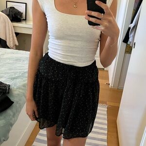 Old Navy Black Mini Skirt with Floral Pattern
